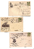 3 cartes de magasins: A Jupiter, Genève  -  Paul Wahl, Genève  -  Joh. Bieri, Luetzelflueh-Goldbach